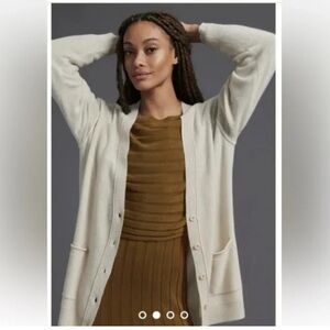 Anthropologie Pilcro 100% Cashmere Kelly Boyfriend Cardigan Sweater